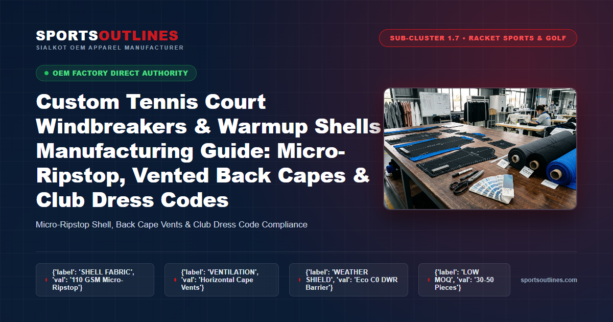 Custom Tennis Windbreakers Factory Direct Custom Tennis Court Windbreakers Manufacturing Sialkot Factory